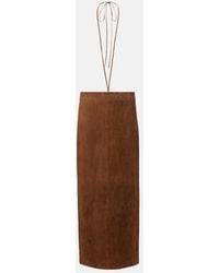 The Row - Erina Suede Pencil Skirt - Lyst