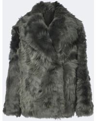 Yves Salomon - Double-Breasted Shearling Jacket - Lyst
