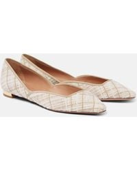 Aquazzura - Maia Tweed Ballet Flats - Lyst