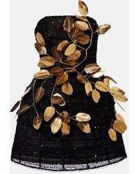 Oscar de la Renta - Embellished Tulle Mini Dress - Lyst