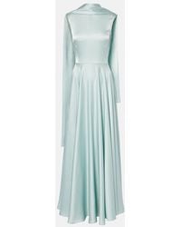 Solace London - Emelia Scarf-Detail Satin Gown - Lyst