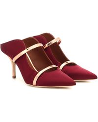 Malone Souliers Maureen Satin Mules - Red