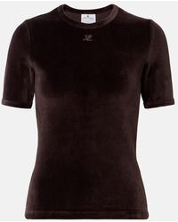 Courreges - Cotton-Blend Velvet T-Shirt - Lyst