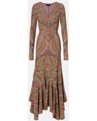 Etro - Abito Lungo Asimmetrico - Lyst