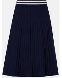 Thom Browne - Plisse Wool-Blend Midi Skirt - Lyst
