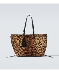 Dolce & Gabbana - Atene Leopard-Print Calf Hair Tote Bag - Lyst