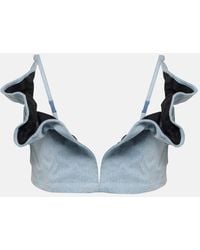 Y. Project - Ruffled Denim Bra Top - Lyst