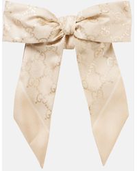 Gucci - Coletero Gg De Seda Con Lazo - Lyst