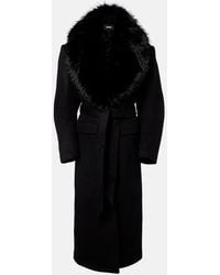 ROTATE BIRGER CHRISTENSEN - Manteau En Laine Et Fourrure Synthetique - Lyst