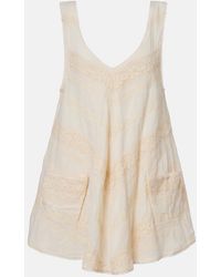 Juliet Dunn - Crochet-Trimmed Cotton Minidress - Lyst