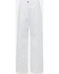 Patou - High-Rise Cotton Wide-Leg Pants - Lyst