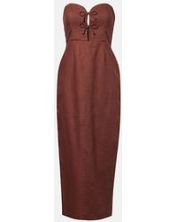 Posse - Sabine Linen Midi Dress - Lyst