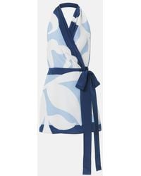 SIR. - Portia Printed Silk Satin Wrap Dress - Lyst