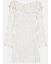 RIXO London - Envalira Cotton Crochet Minidress - Lyst