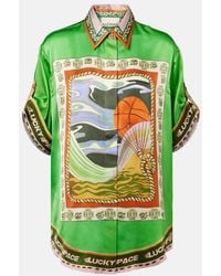 ALÉMAIS - Lucky Pace Printed Silk Shirt - Lyst