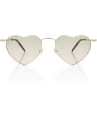 Saint Laurent Sl 301 Loulou Heart-shaped Sunglasses - White