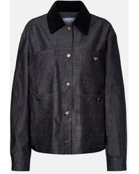 Prada - Cotton And Linen Chambray Jacket - Lyst