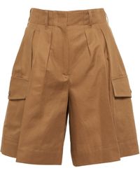 Shorts FF con stampaFendi in Seta di colore Marrone Donna Abbigliamento da Shorts da Pantaloncini lunghi e al ginocchio 