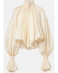 KHAITE - Durer Cotton-Blend Blouse - Lyst