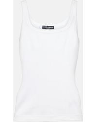 Dolce & Gabbana - Ribbed-Knit Cotton Tank Top - Lyst