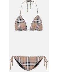 Burberry - Check Triangle Bikini - Lyst