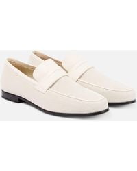 Totême - The Canvas Leather-trimmed Loafers - Lyst