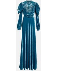 Costarellos - Robe Aus Samt - Lyst