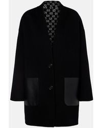 Gucci - Caban Reversible Leather-Trimmed Wool Coat - Lyst