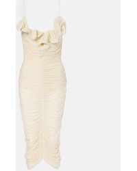 Magda Butrym - Semi-Sheer Ruched Jersey Midi Dress - Lyst