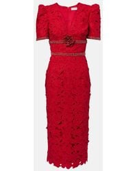 Rebecca Vallance - Embellished Lace Midi Dress - Lyst