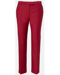 McQueen - Cropped Wool And Mohair Slim Pants - Lyst