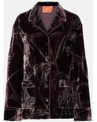 La DoubleJ - Chemise De Pyjama En Satin A Fleurs - Lyst