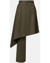 Bottega Veneta - Asymmetric Wool Midi Skirt - Lyst