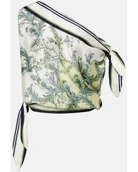 Veronica Beard - Tari Floral One-Shoulder Twill Top - Lyst