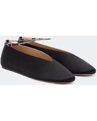 Le Monde Beryl - Olympia Embellished Satin Ballet Flats - Lyst