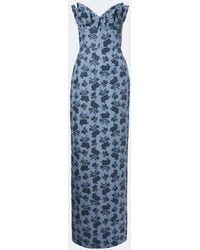 Markarian - Rita Floral Cotton-Blend Bustier Gown - Lyst