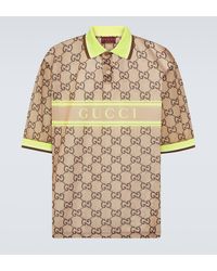 Gucci - GG Printed Mesh Polo Shirt - Lyst