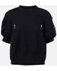 Sacai - Top Aus Twill Und Jersey - Lyst