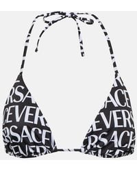 Versace - Top de bikini con logo - Lyst