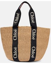 Chloé - Raffia Woody Large Tote. - Lyst