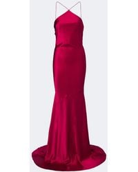 Alex Perry - Halterneck Silk Satin Gown - Lyst
