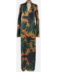 Johanna Ortiz - Origenes Del Alma-print Silk-blend Wrap Dress - Lyst