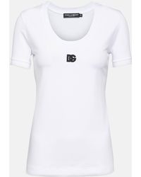 Dolce & Gabbana - Logo Cotton-blend Jersey T-shirt - Lyst