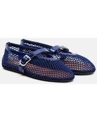 Alaïa - Leather-Trimmed Fishnet Ballet Flats - Lyst