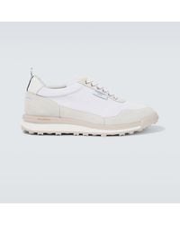 Thom Browne - Leather-trimmed Sneakers - Lyst