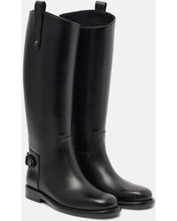 Burberry - Cavalier Leather Knee-High Boots - Lyst