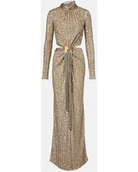 Rabanne - Sequined Gathered Gown - Lyst