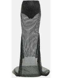 GIUSEPPE DI MORABITO - Crystal-Embellished Mesh Maxi Skirt - Lyst