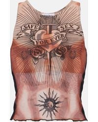 Jean Paul Gaultier - Top illusion Tattoo Collection en tulle - Lyst