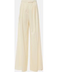 Max Mara - Piombo Virgin Wool Wide-Leg Pants - Lyst